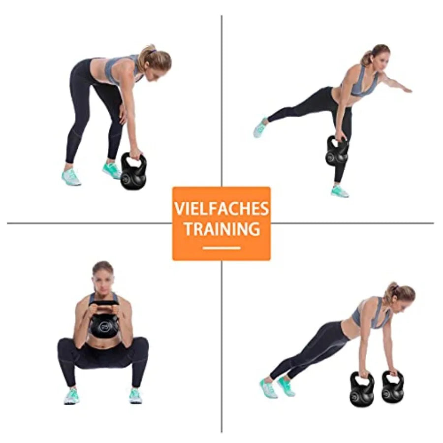 HDPE Coated Kettlebell With Wide Flat Base And Ergonomic Handle