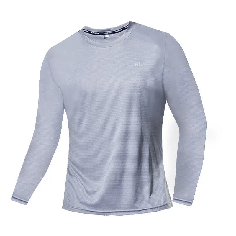 Summer Ice Polyester Long Sleeve Shirt Quick Dry Breathable Running