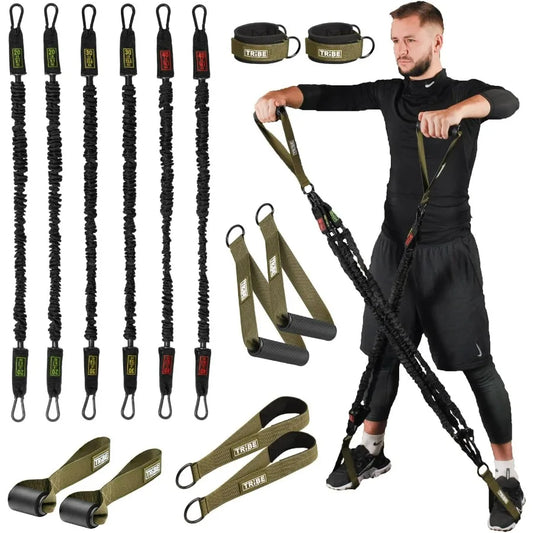 Tube Resistance Bands Set For Full Body Workout Bar Handles