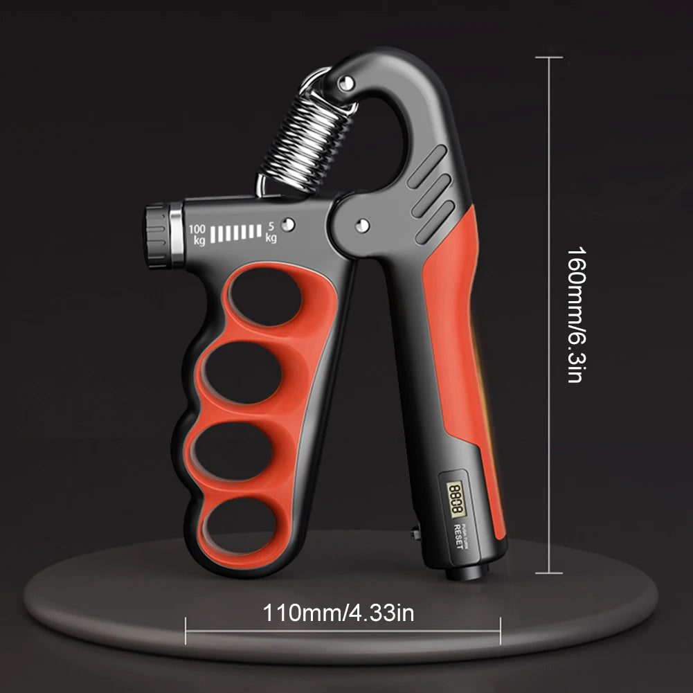 Ergonomic Adjustable Resistance Hand Grip Strengthener With Counter