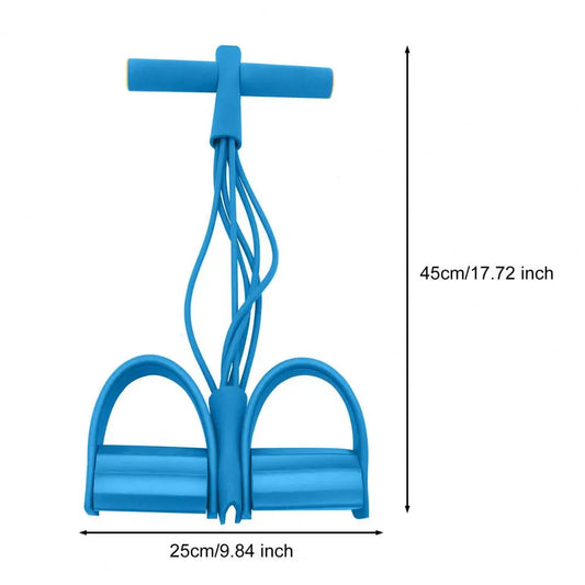 Six Tube Sit Up Pedal Resistance Band With Handle For Workouts