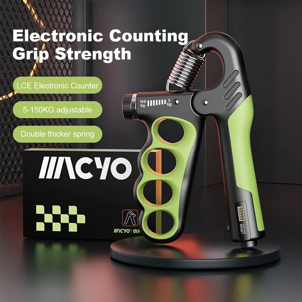 Ergonomic Adjustable Resistance Hand Grip Strengthener With Counter