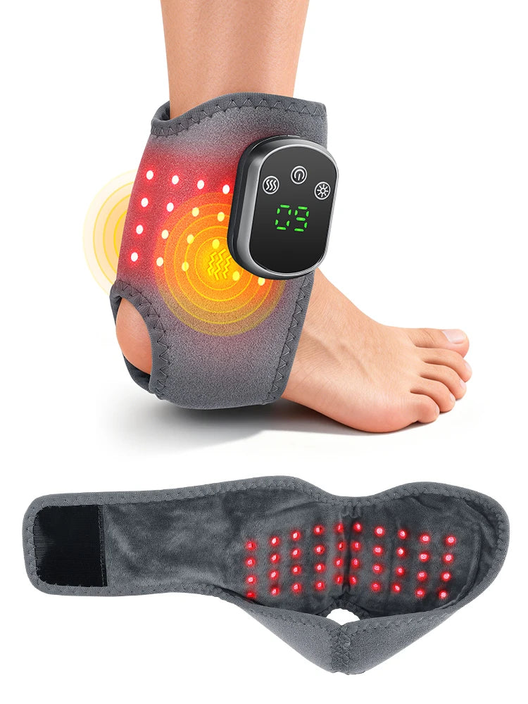 Hailicare Cordless Ankle Massager Wrap With Red Light Heat Vibration