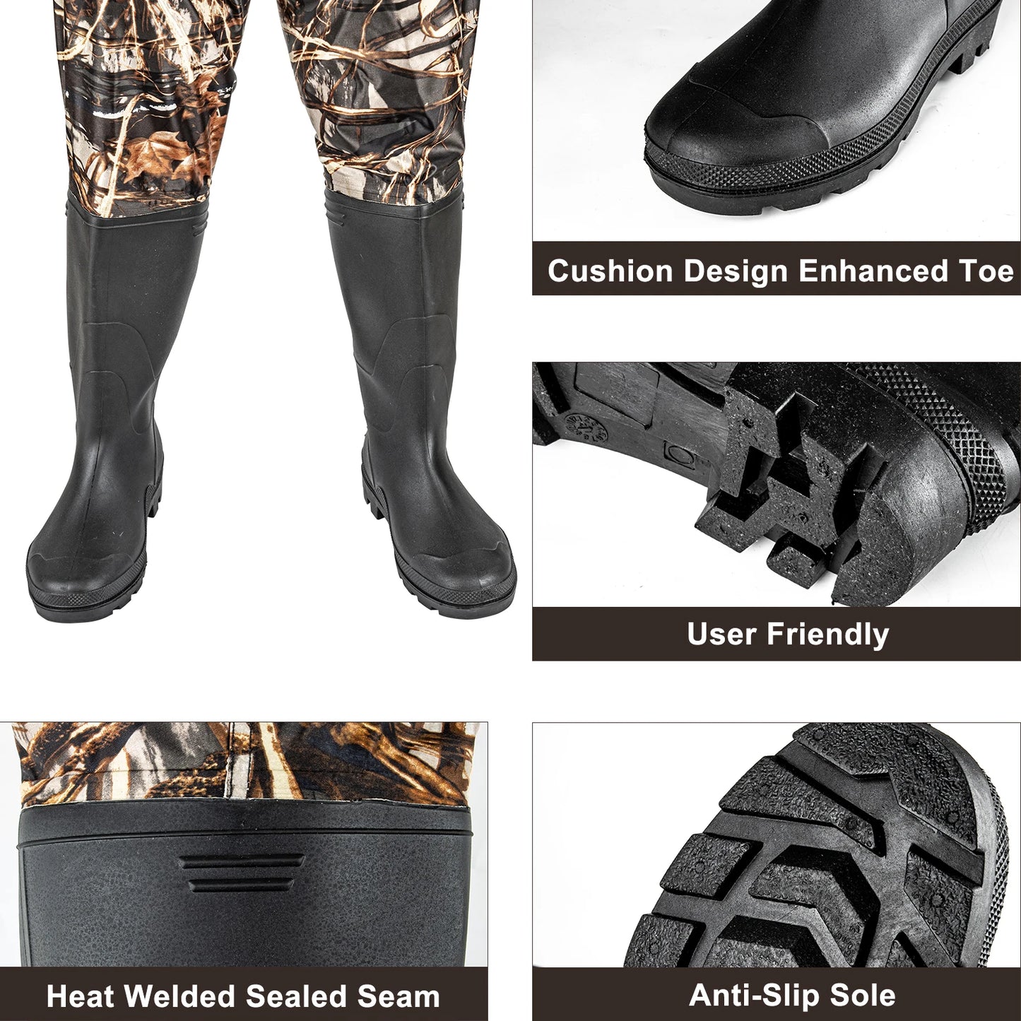 Night Cat Fishing Chest Waders Waterproof Unisex Bootfoot Belt