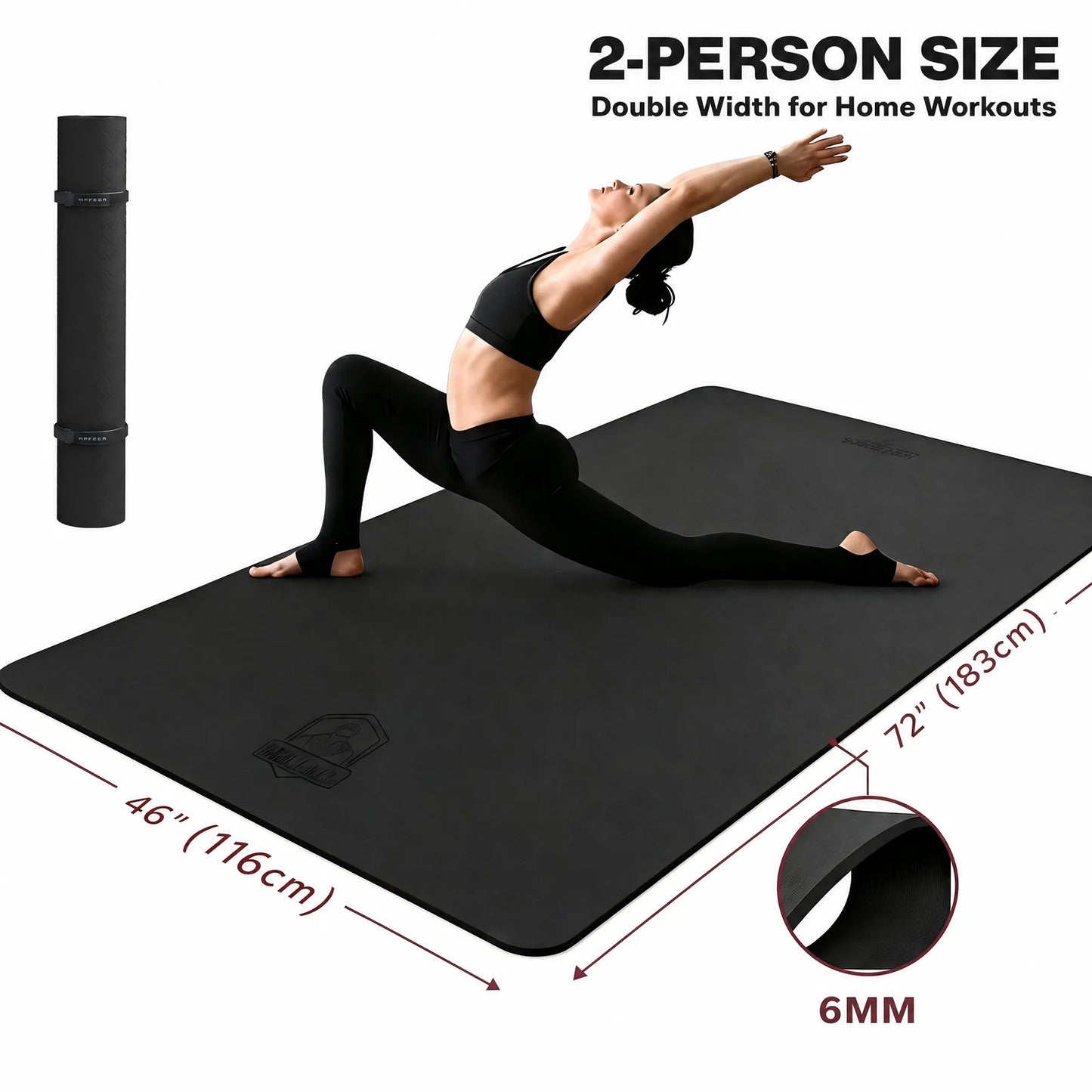 HAPBEAR Yoga Mat Non Slip TPE Eco Friendly Pilates Workout