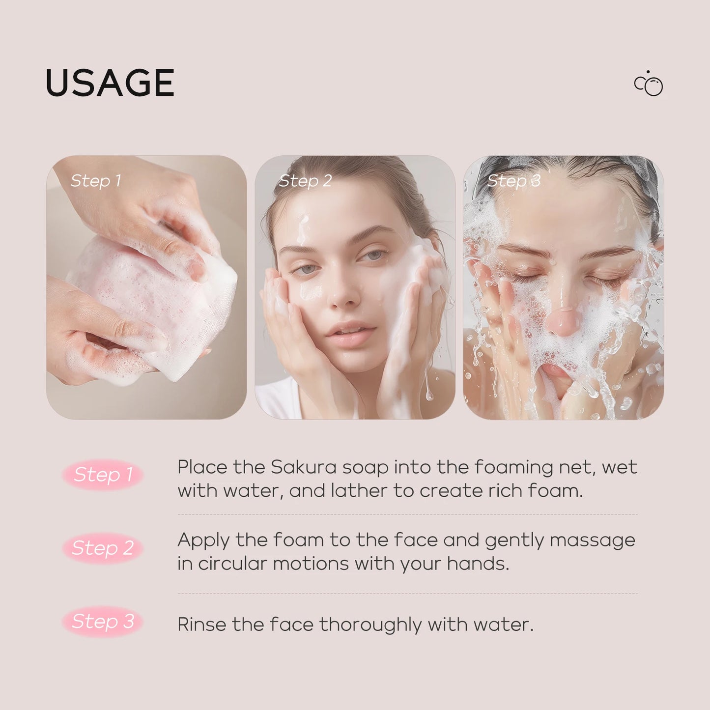 LAIKOU Sakura Bar Soap Deep Cleansing Soften Skin Even Tone
