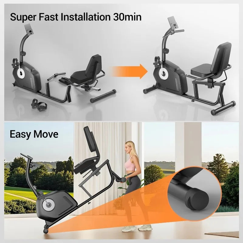 Cursor Fitness Recumbent Bike 16 Level Magnetic Resistance With Pulse