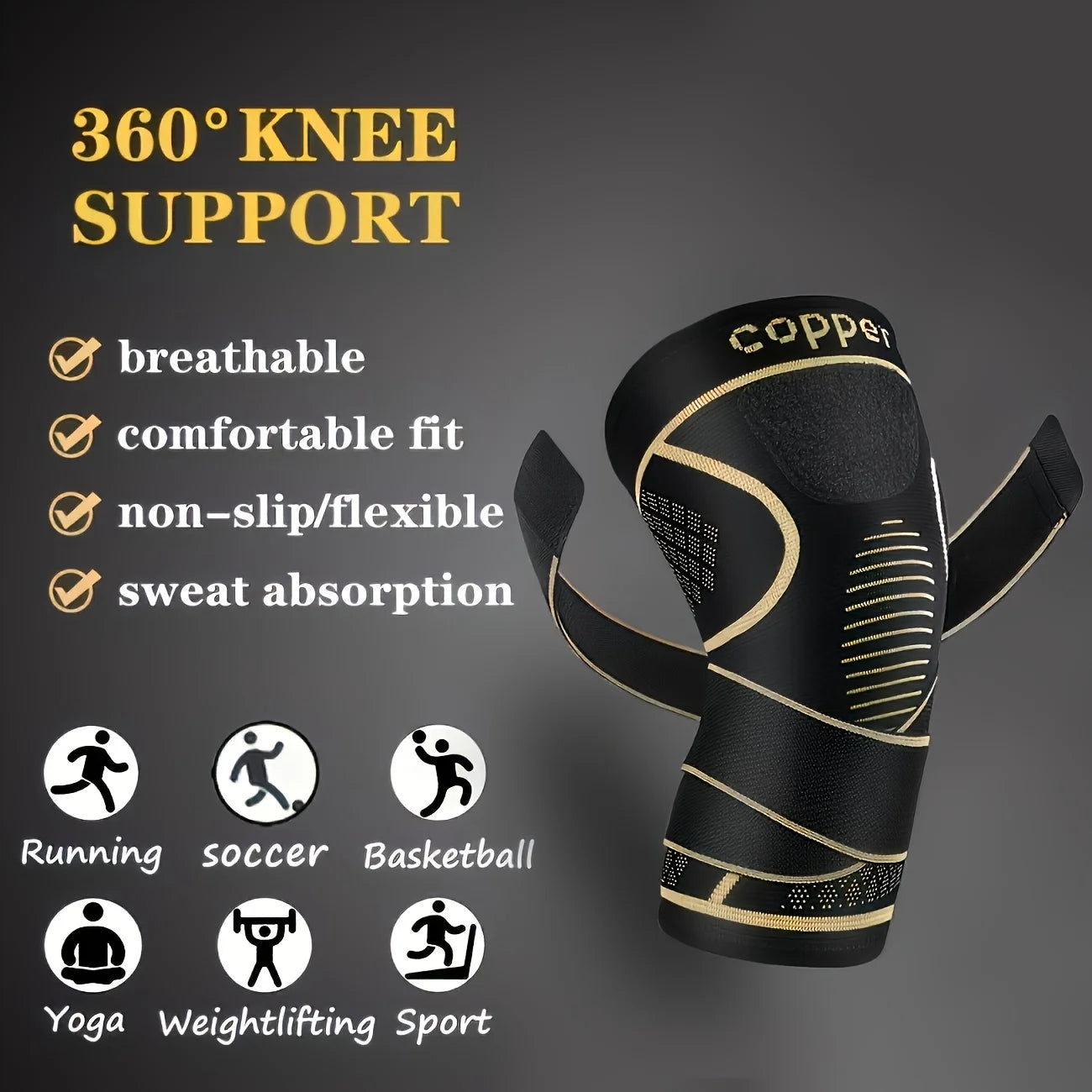 Knee Sleeves With Two Straps For Sports And Fitness
