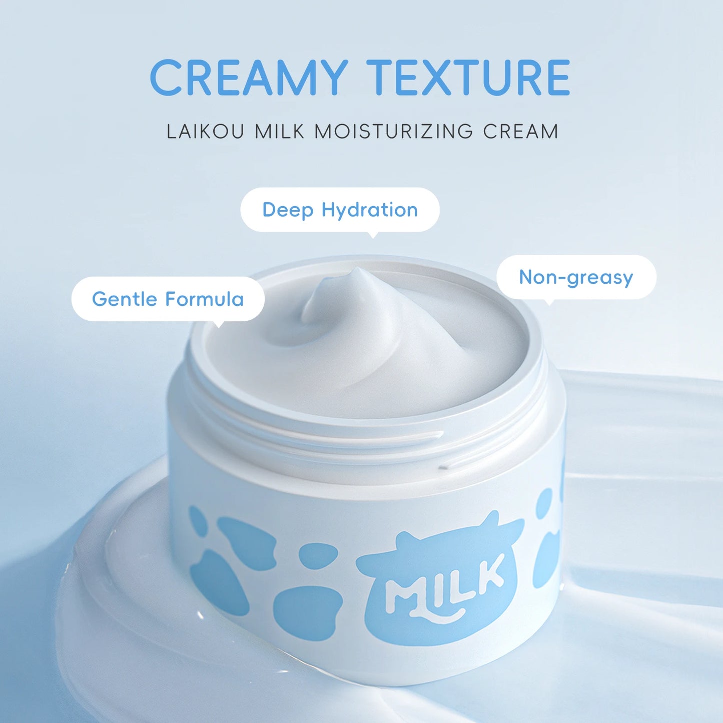 LAIKOU Milk Skincare Set Hydrating Serum Moisturizer Cleanser Kit