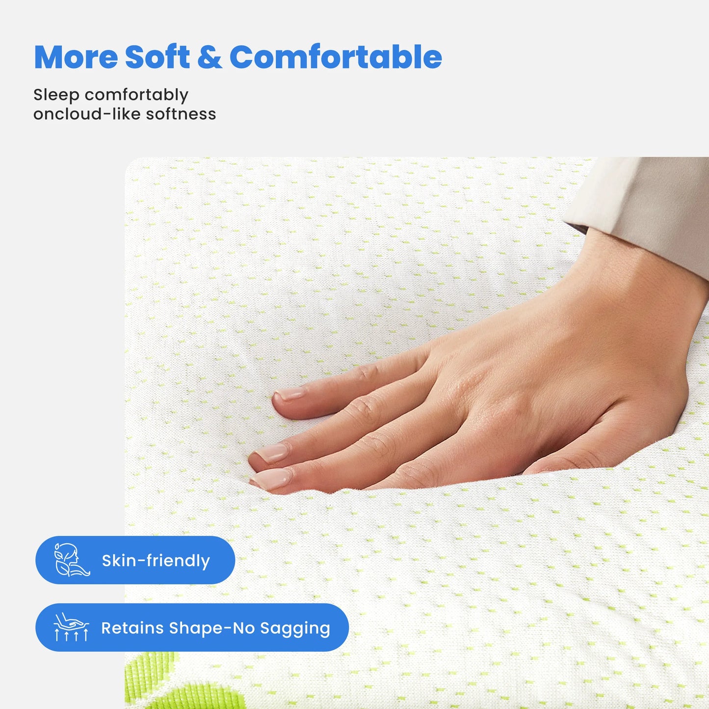 400g Bamboo Viscose Mattress Topper With Stretchable Pockets Memory Gel Foam