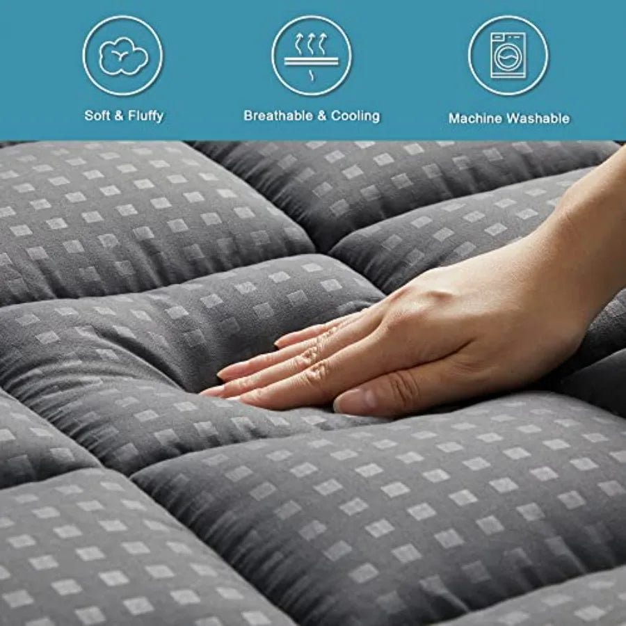 Waterproof Mattress Pad Quilted Fitted Protector Cooling Pillow Top Cover