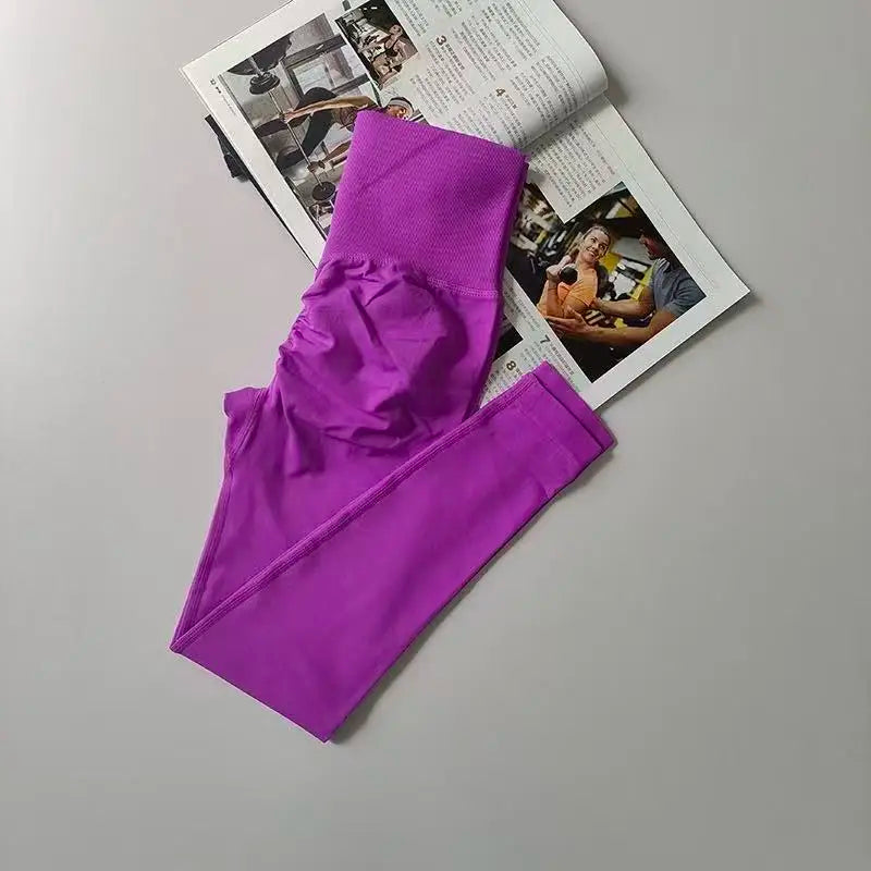 Seamless High Waist Yoga Pants For Gym Running Quick Dry