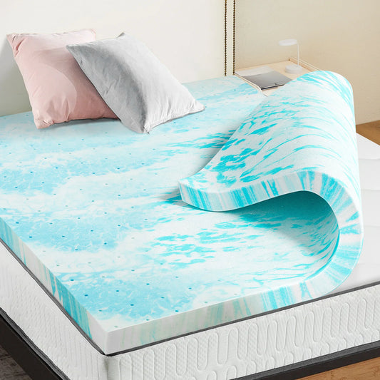 JHK Gel Memory Foam Mattress Topper Cooling Soft Breathable Bed