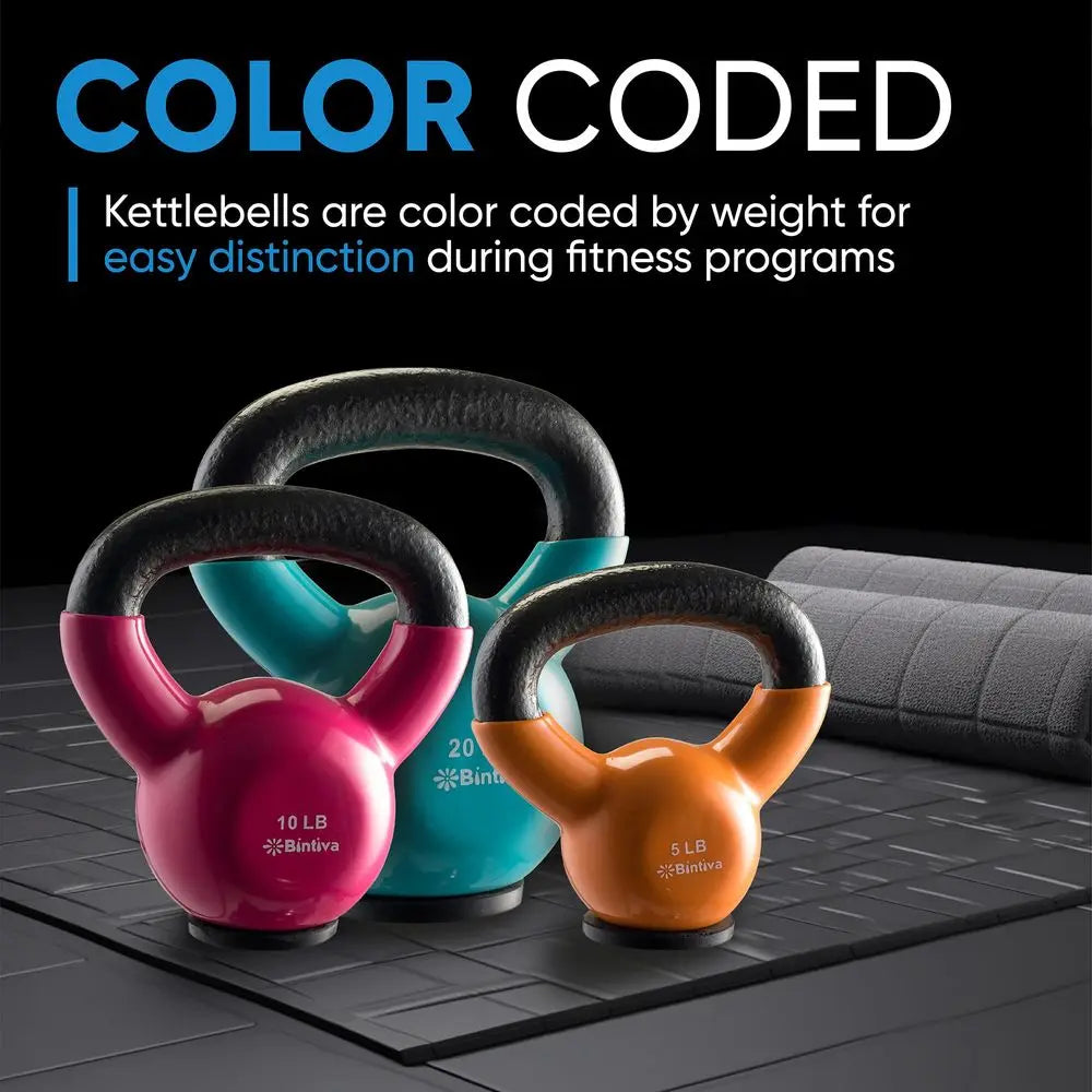 YTYIN Professional Grade Cast Iron Kettlebells Set For Home Workout