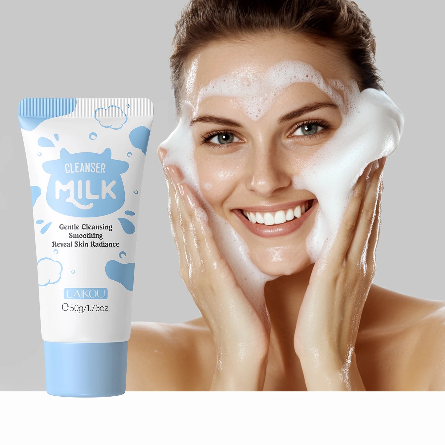 LAIKOU Milk Skincare Set Hydrating Serum Moisturizer Cleanser Kit