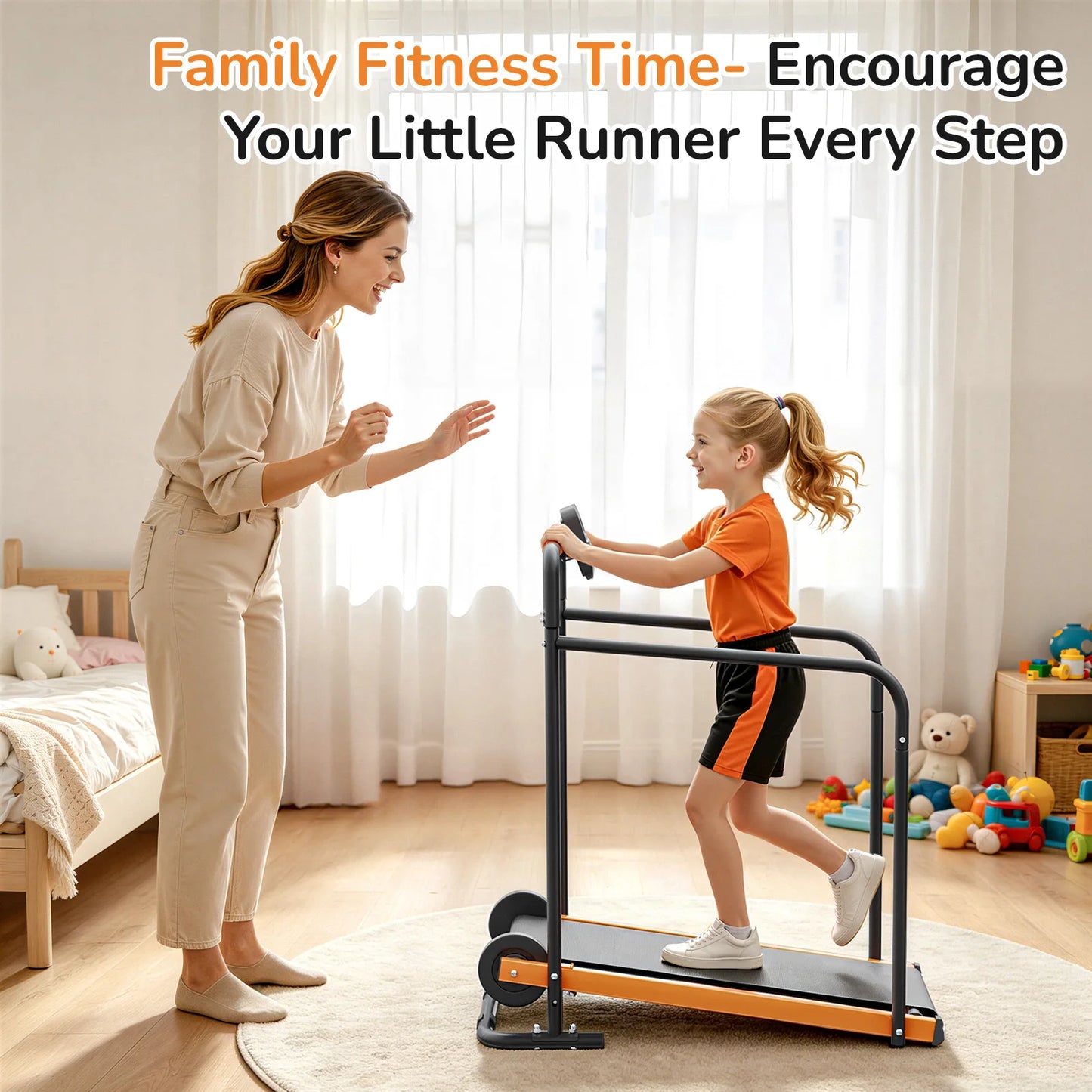 AKLUER Kids Walking Pad Treadmill Non Electric Self Propelled Gym