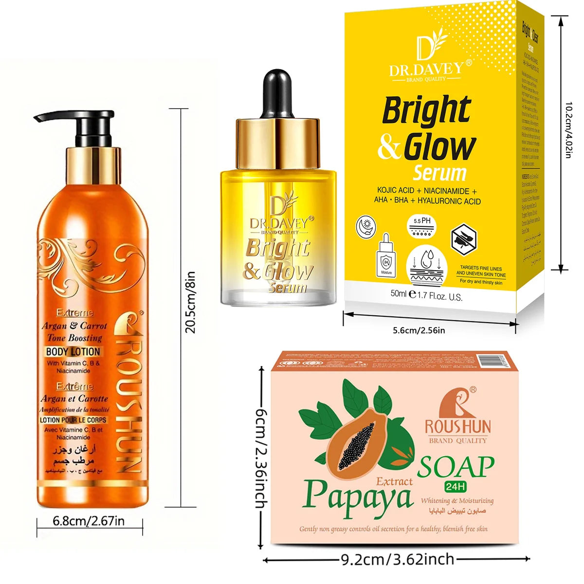 ROUSHUN Skin Care Set Unisex Body Milk Soap Facial Essence