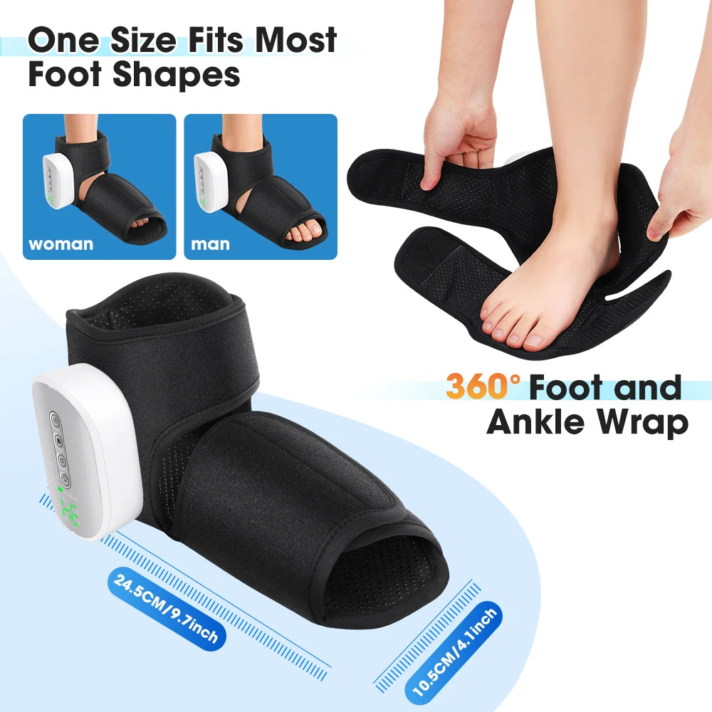 Hailicare Heated Ankle Foot Massager Air Compression 4 Intensity Levels
