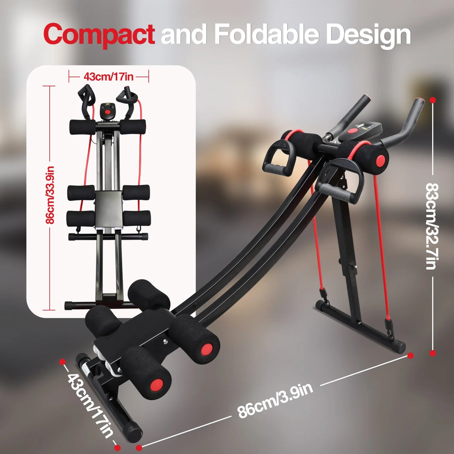 Foldable Ab Machine for Home Gym Core and Abdominal Trainer