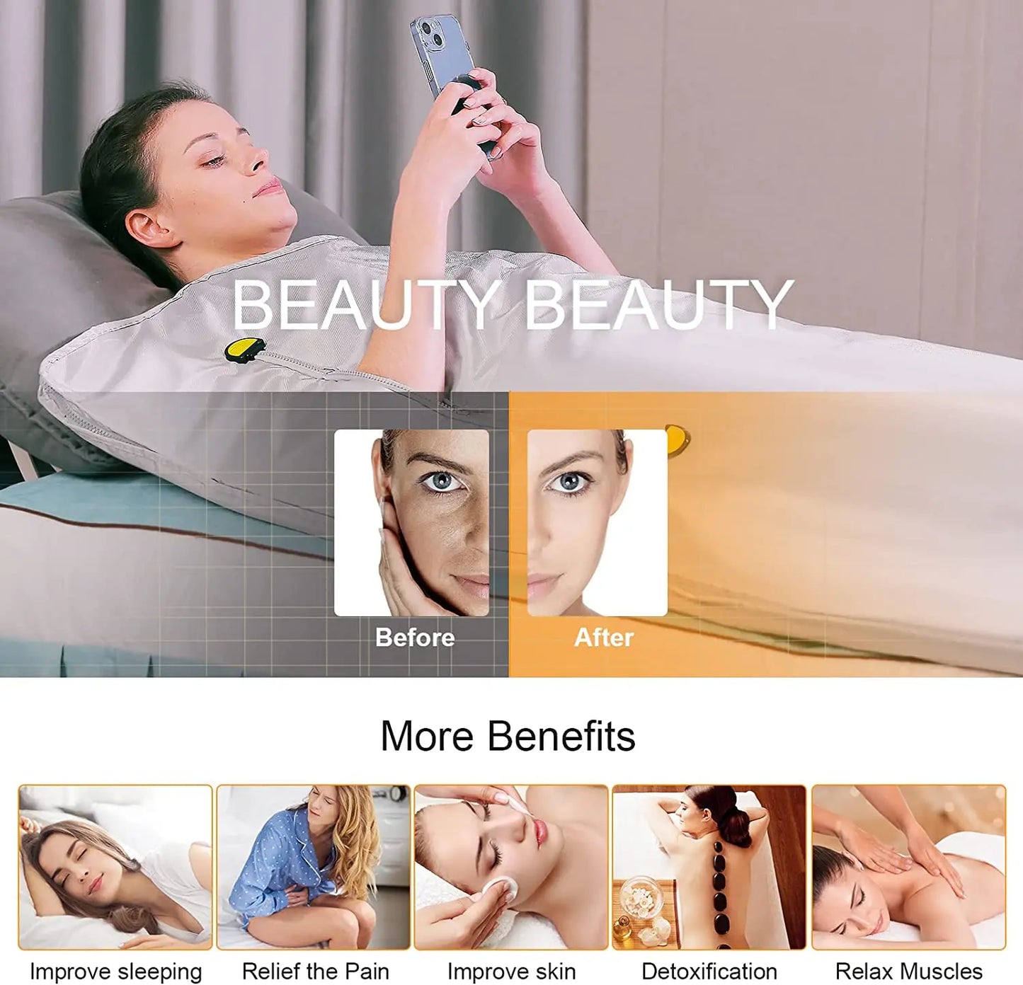 Two Zone Thermal Sauna Blanket For Weight Loss And Detox