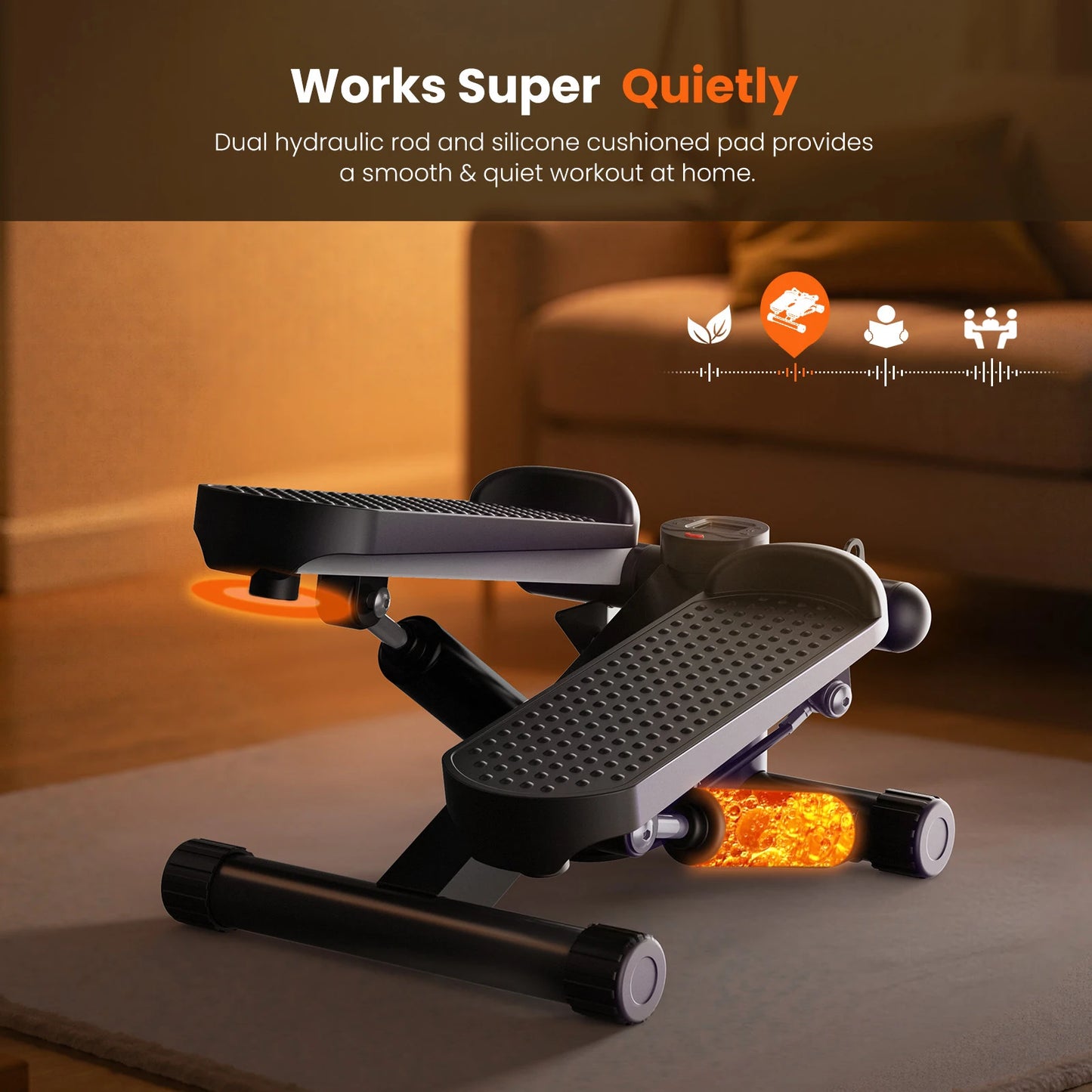 Compact Mini Stepper With Resistance Bands 300 LBS Capacity