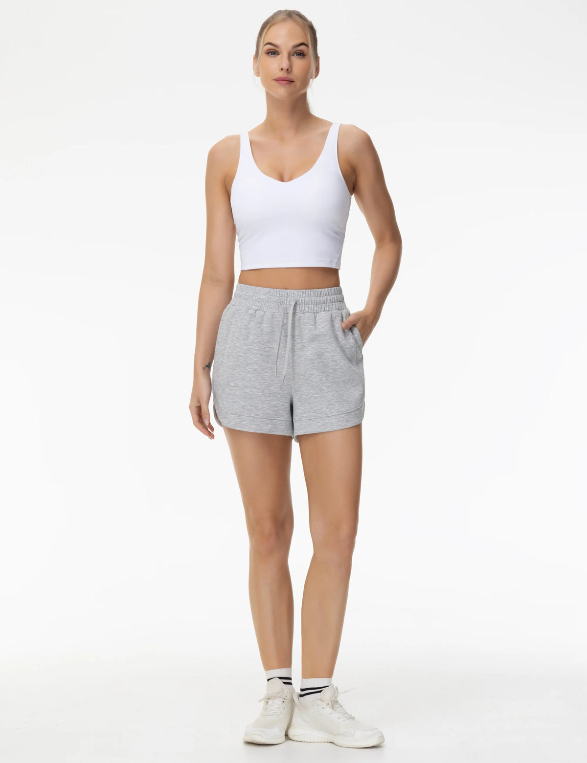 THE GYM PEOPLE Women's Drawstring Workout Sweat Shorts With Pockets