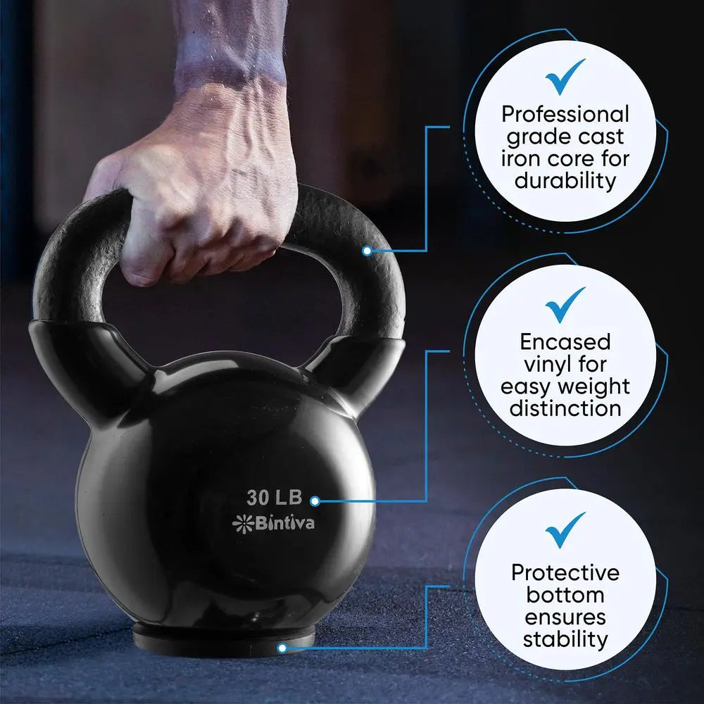YTYIN Professional Grade Cast Iron Kettlebells Set For Home Workout