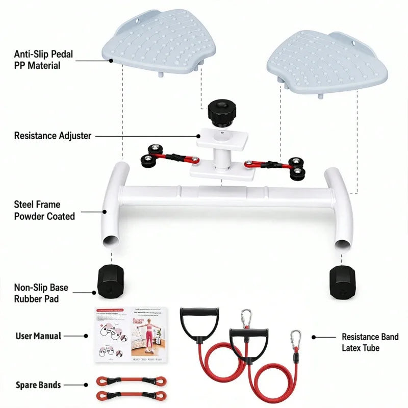 Multifunctional Twist Disc Board With Resistance Bands For Fitness