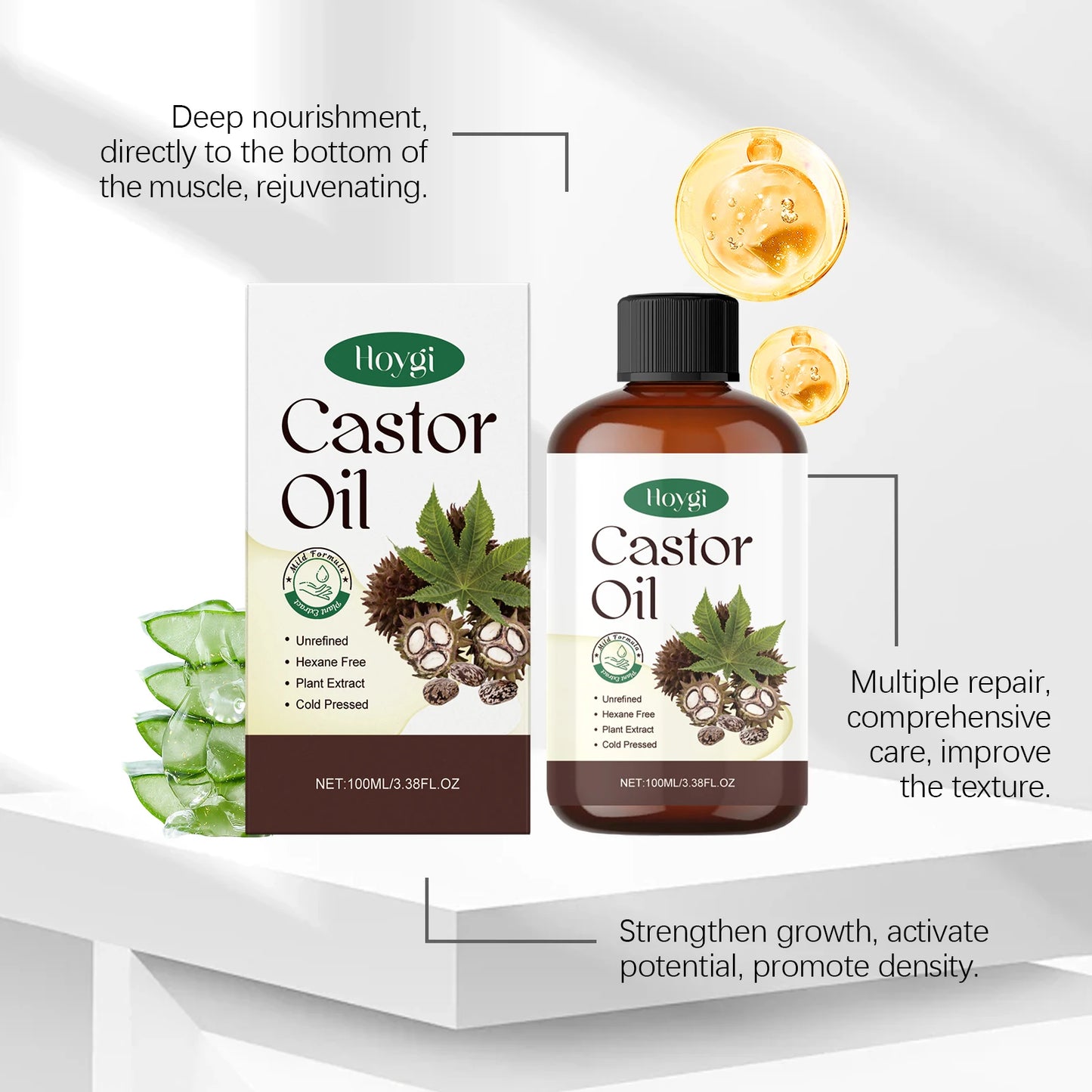 Hoygi Castor Oil Nourishing Body And Hair Care Oil Moisturizing