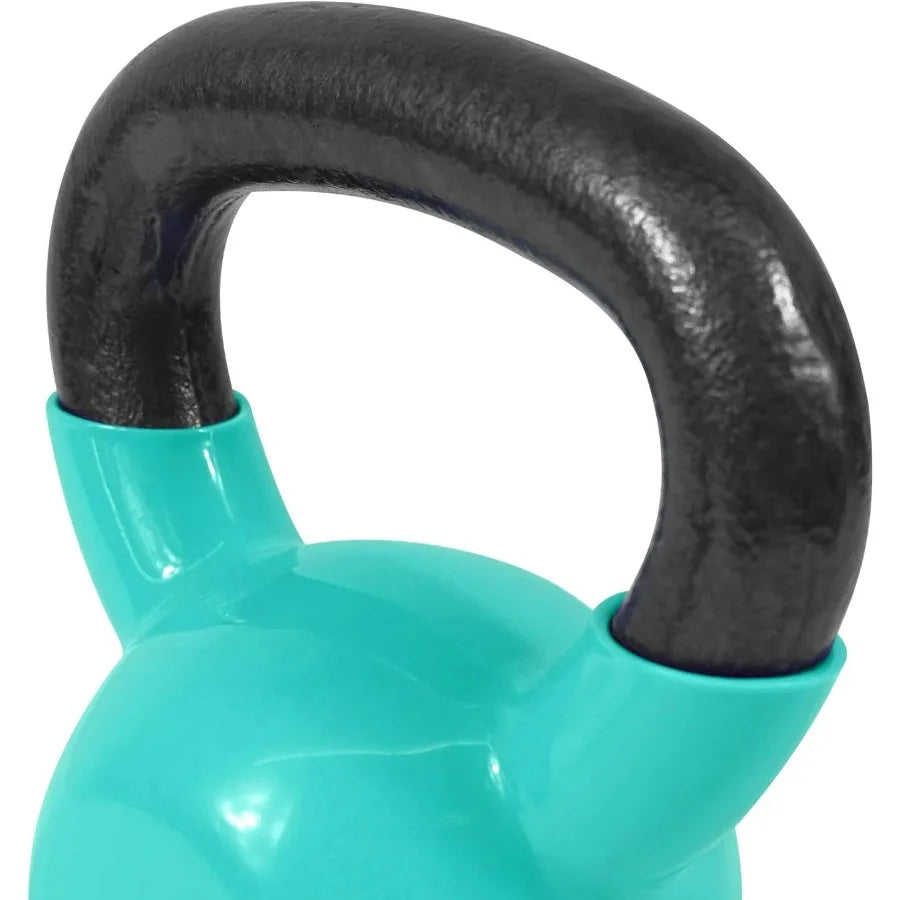 LISM Vinyl Coated Kettlebell Cast Iron With Flat Bottom