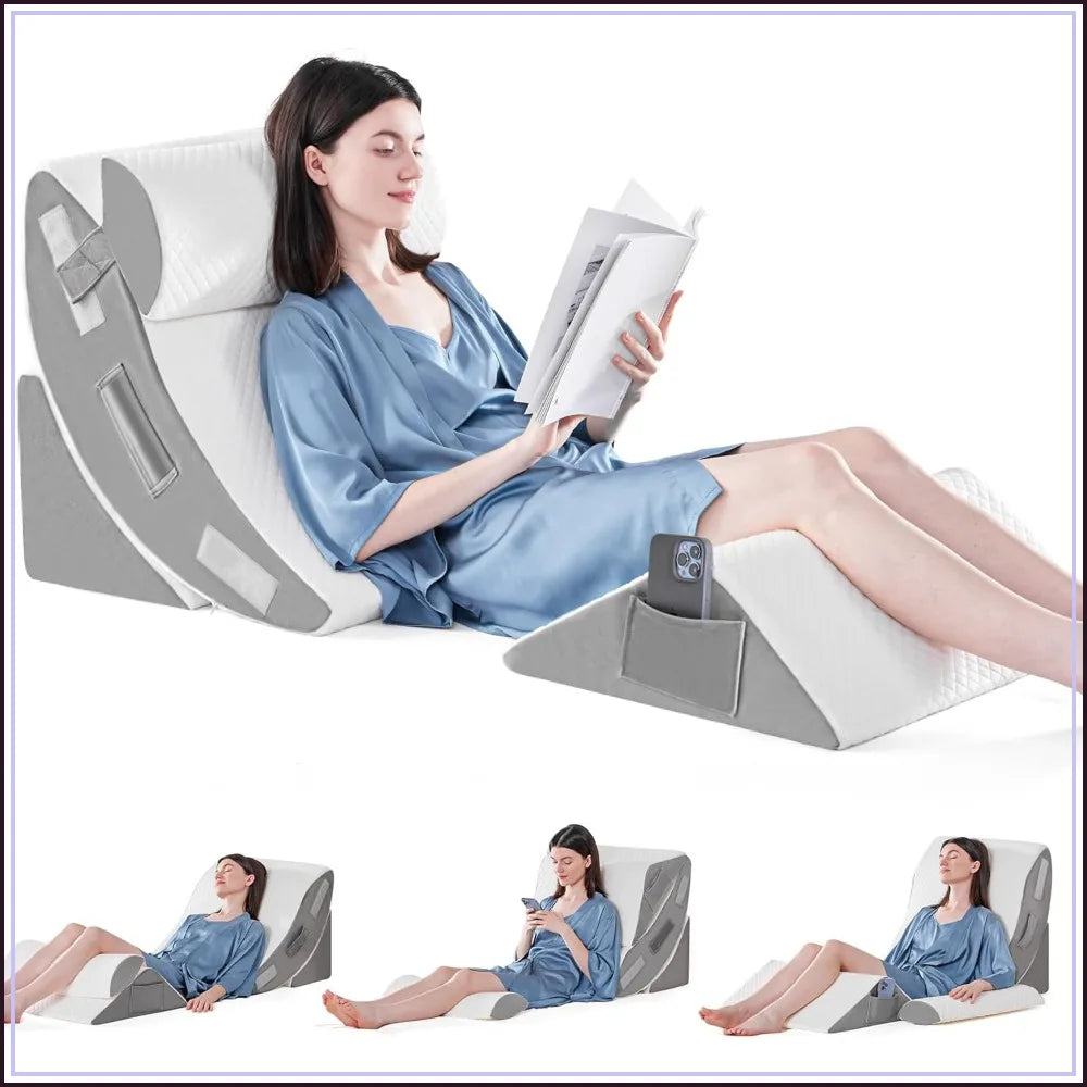 Orthopedic Wedge Pillow Set Post Surgery Pain Relief Sleep