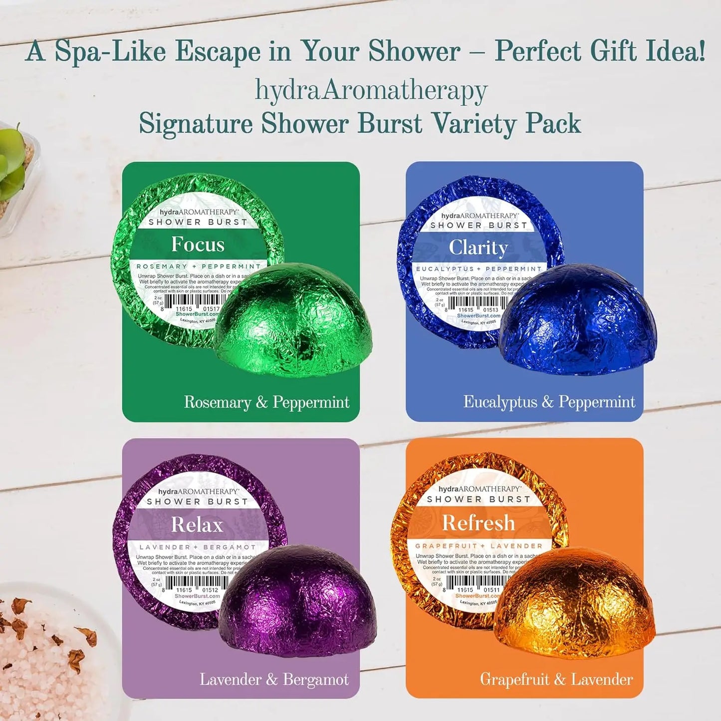 Aromatherapy Shower Burst Variety Pack 100 Percent Pure Essential Oils