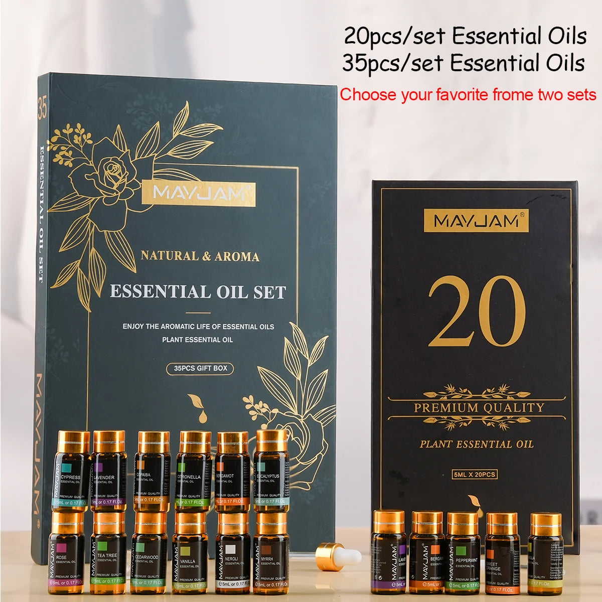 MAYJAM Essential Oils Kit 20pcs Lavender Jasmine Eucalyptus