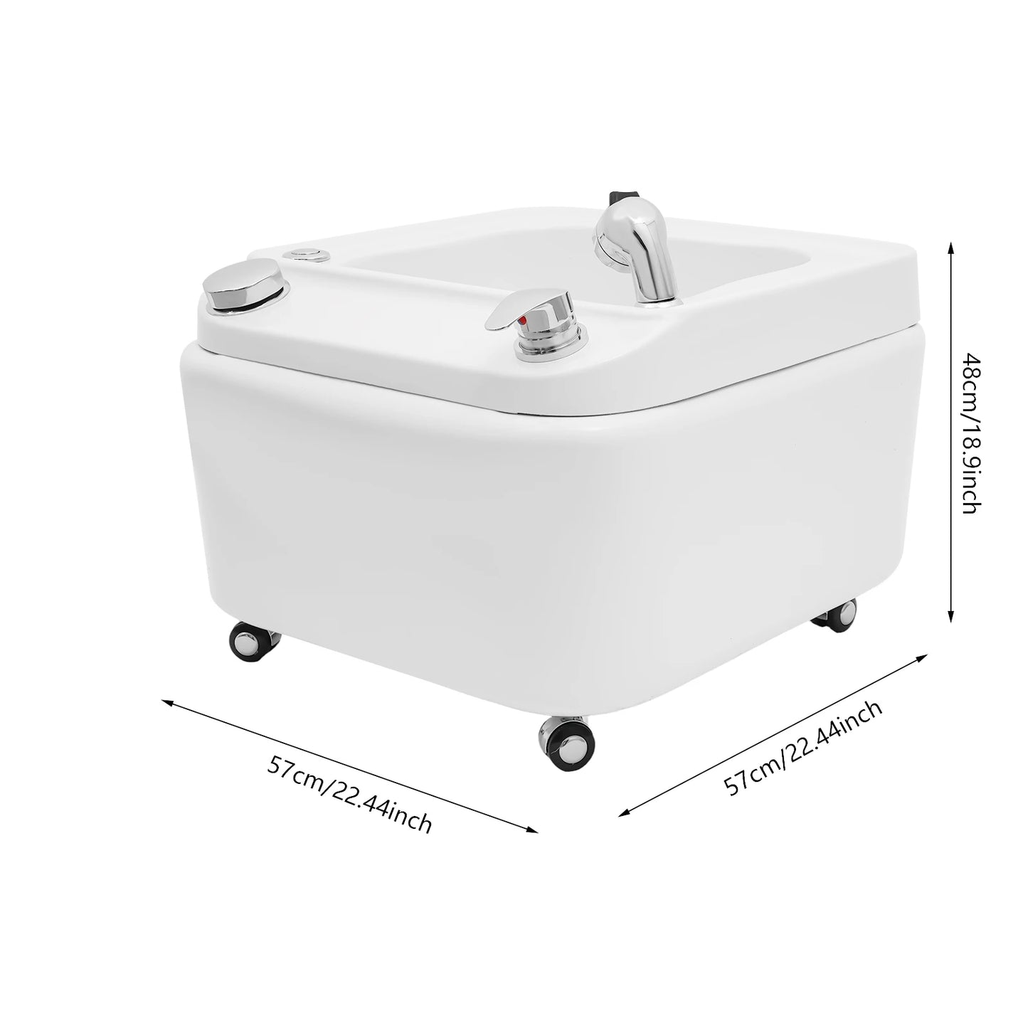 Bymaocar Acrylic Foot Bath With Massage LED Light Spa Tub