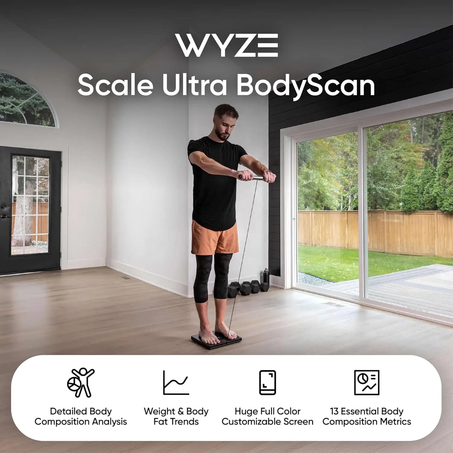Wyze Smart Scale Ultra BodyScan With Handle Wi Fi Bluetooth Body Composition