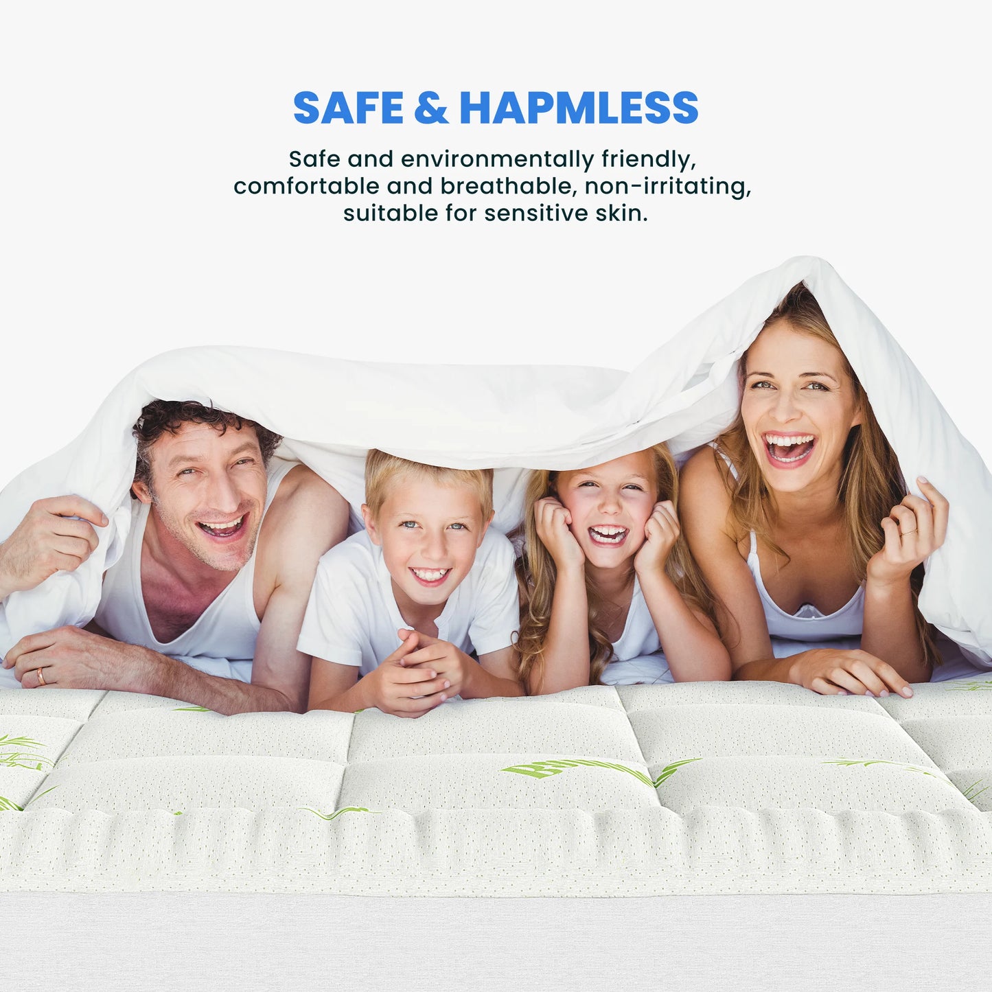 400g Bamboo Viscose Mattress Topper With Stretchable Pockets Memory Gel Foam