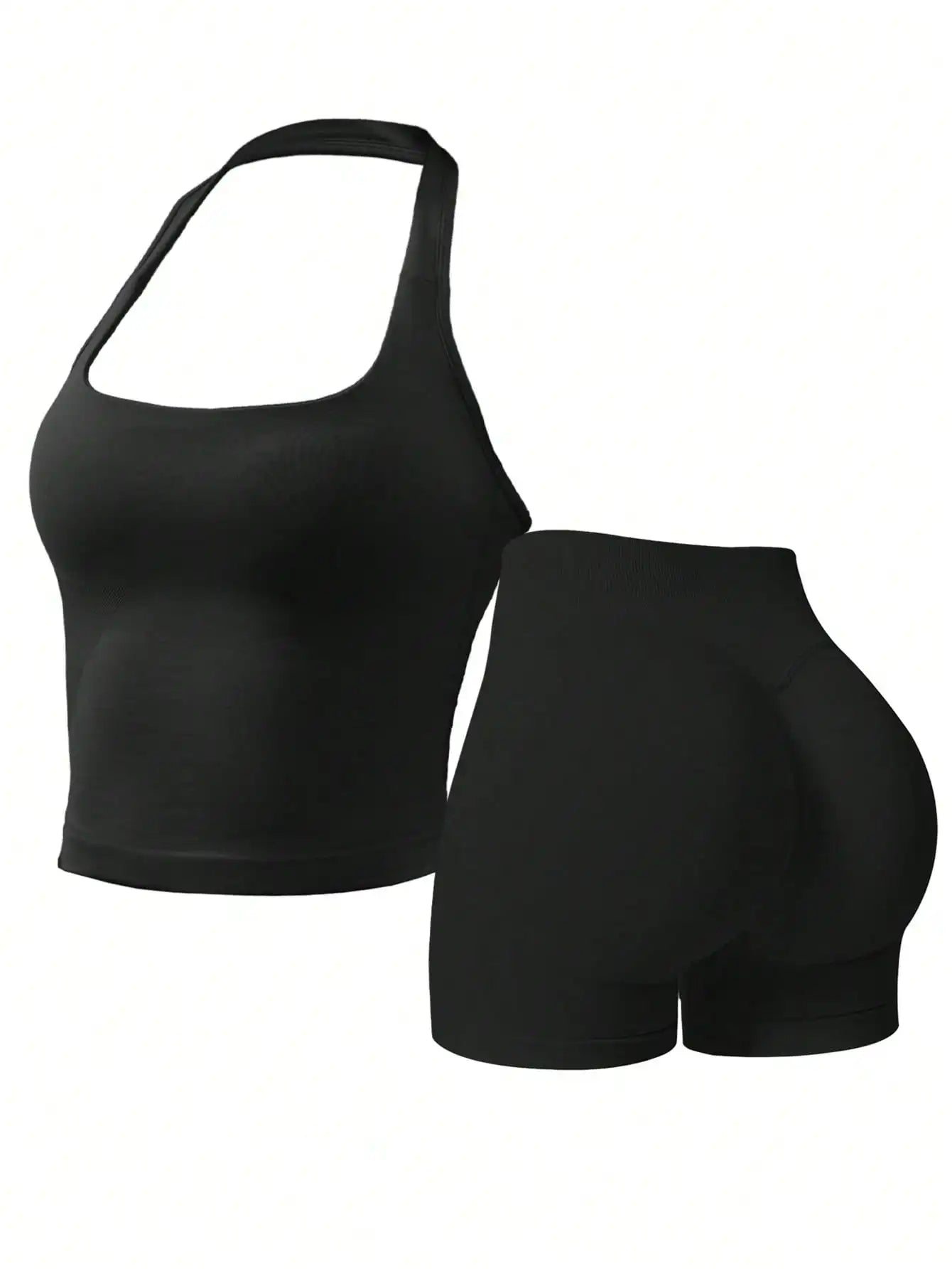 Womens Outdoor Sports Set Tank Top And Shorts Lightweight Breathable