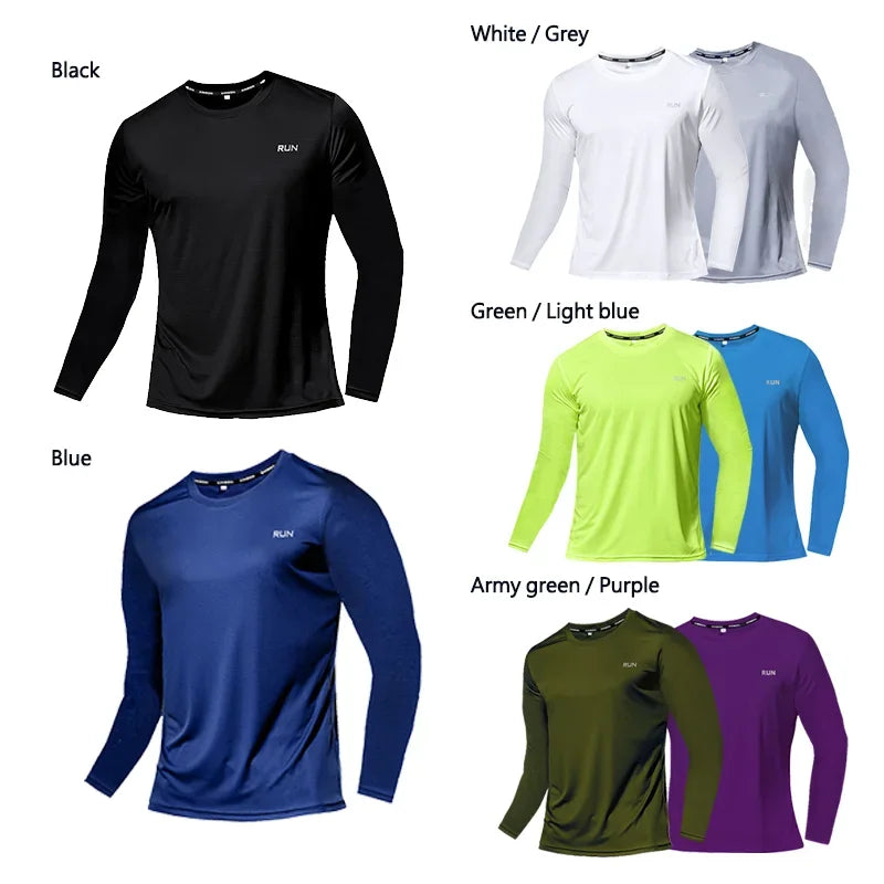 Summer Ice Polyester Long Sleeve Shirt Quick Dry Breathable Running