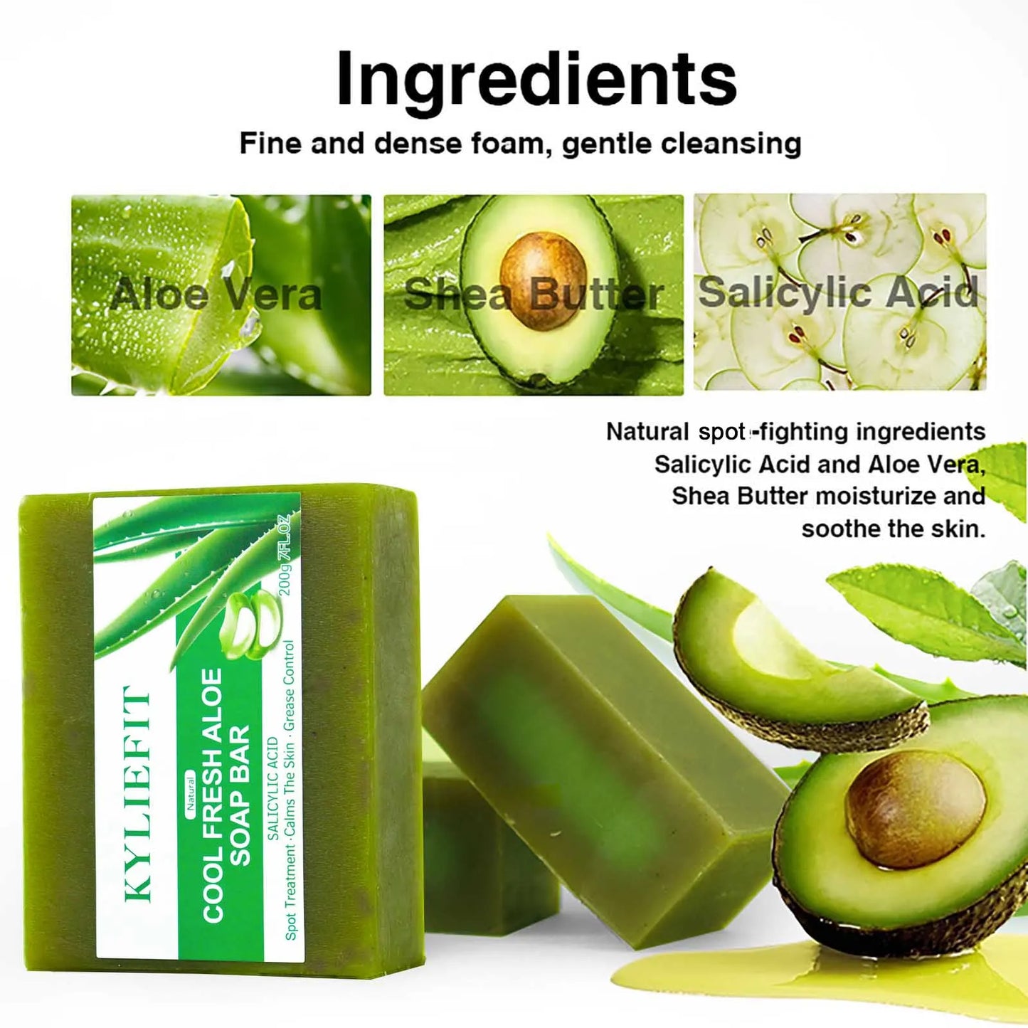 AILKE Aloe Brightening Soap Bar For Face And Body Daily Use