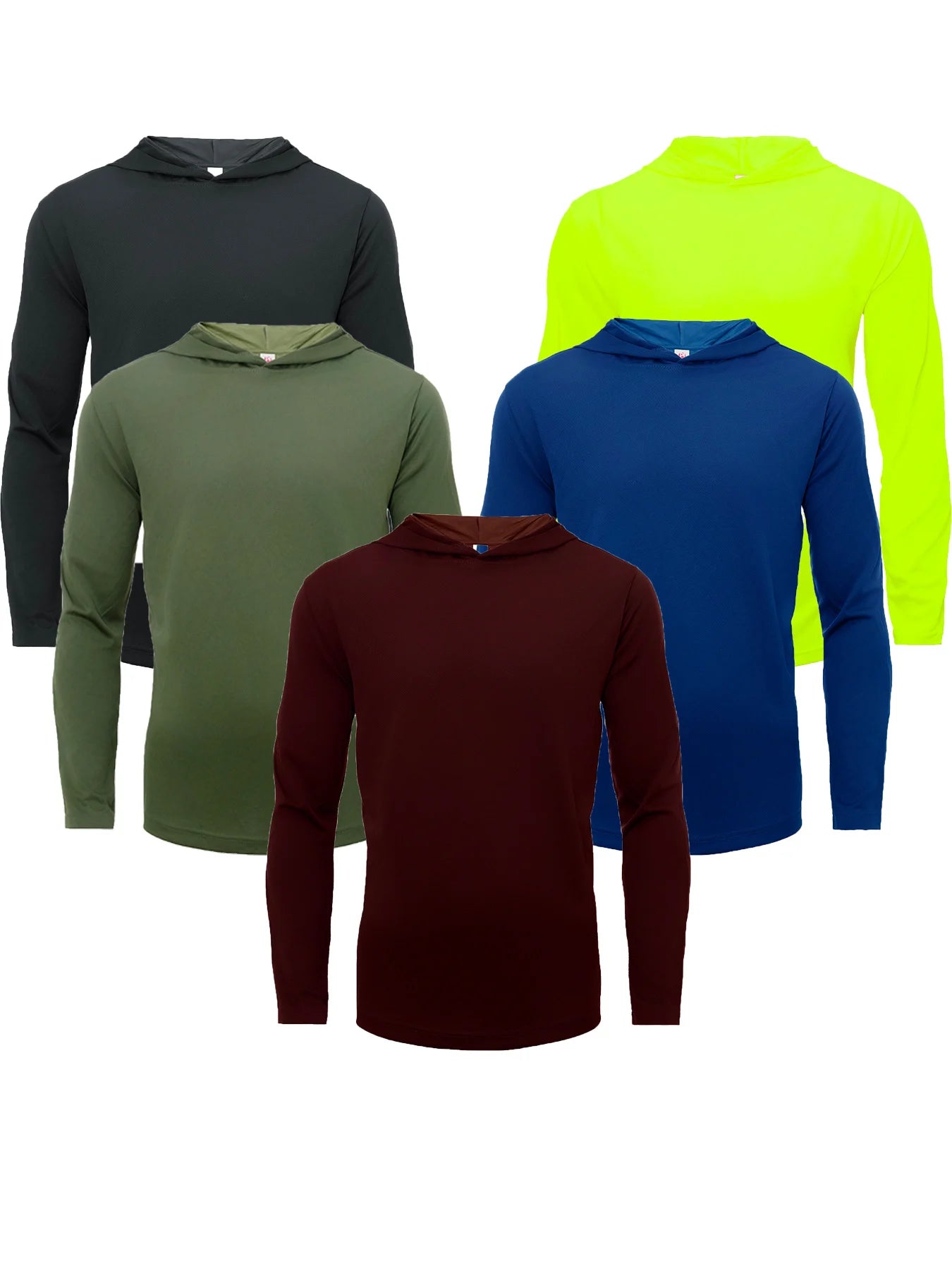 Men UPF 50 Quick Dry Long Sleeve Hoodie Shirt Pack