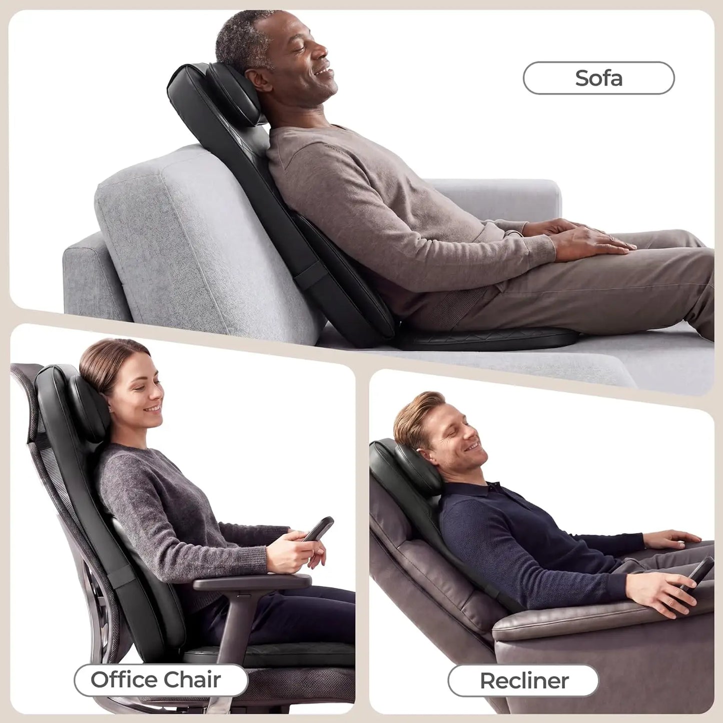 HIMOUTA 4D Shiatsu Neck and Back Massage Cushion With Heat