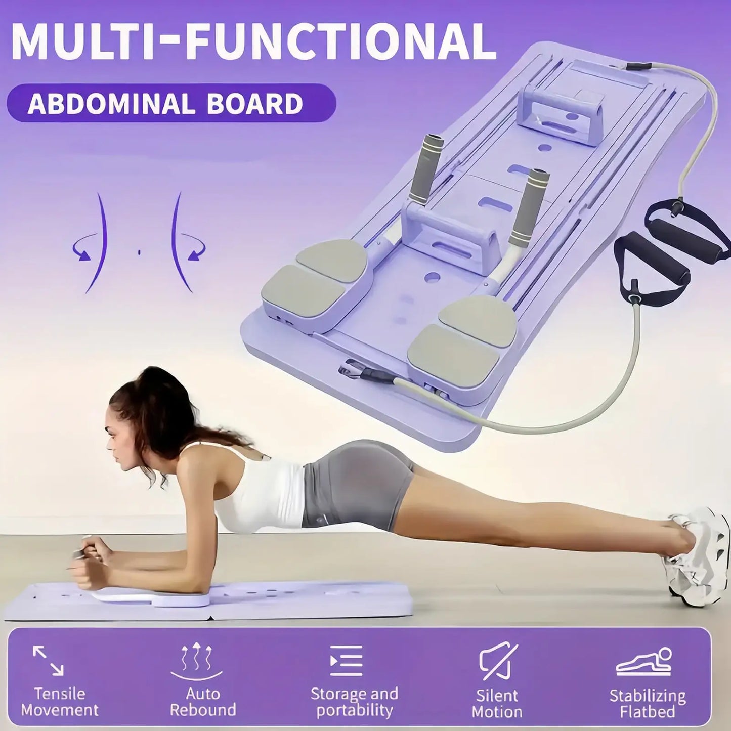 Foldable Multifunctional Pilates Board For Core Training