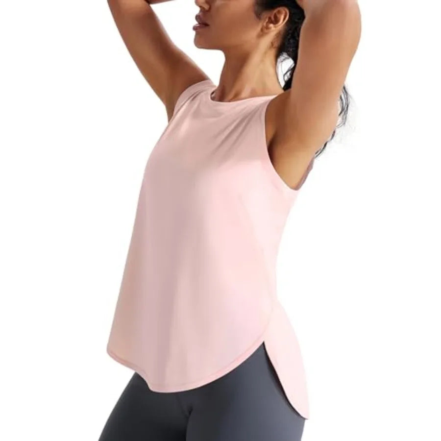 Womens Ice Silk Bamboo Tank Top Sleeveless Yoga Cool Dry