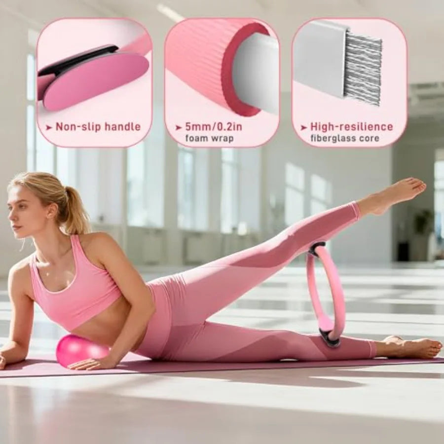 Yao Hui Huang Pilates Ring Set 15 Piece Home Kit With Ankle Weights