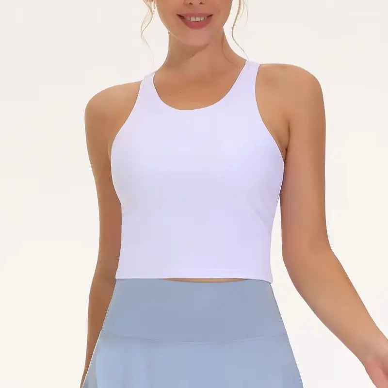 The Gym People Women's Racerback Padded High Neck Sports Bra