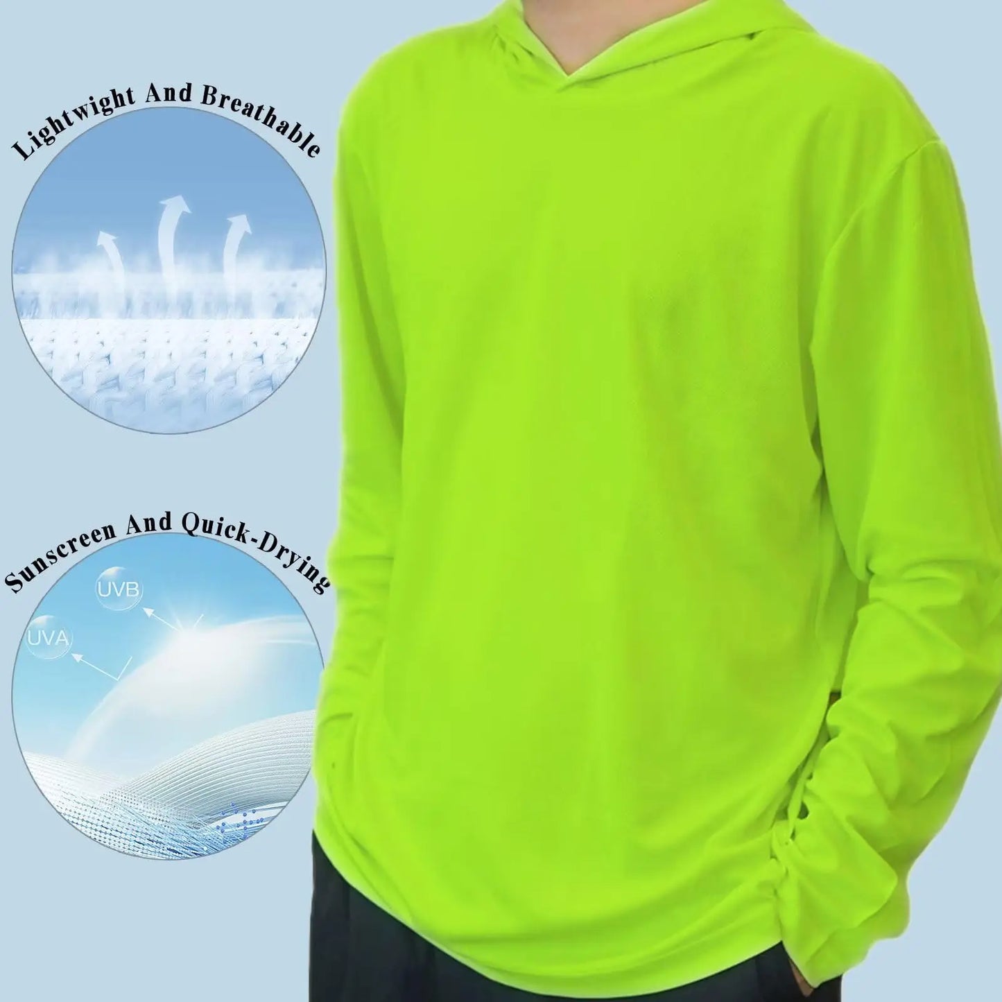 Men UPF 50 Quick Dry Long Sleeve Hoodie Shirt Pack