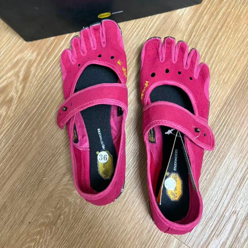 Women Five Toe Barefoot Mary Jane Shoes With Adjustable Strap