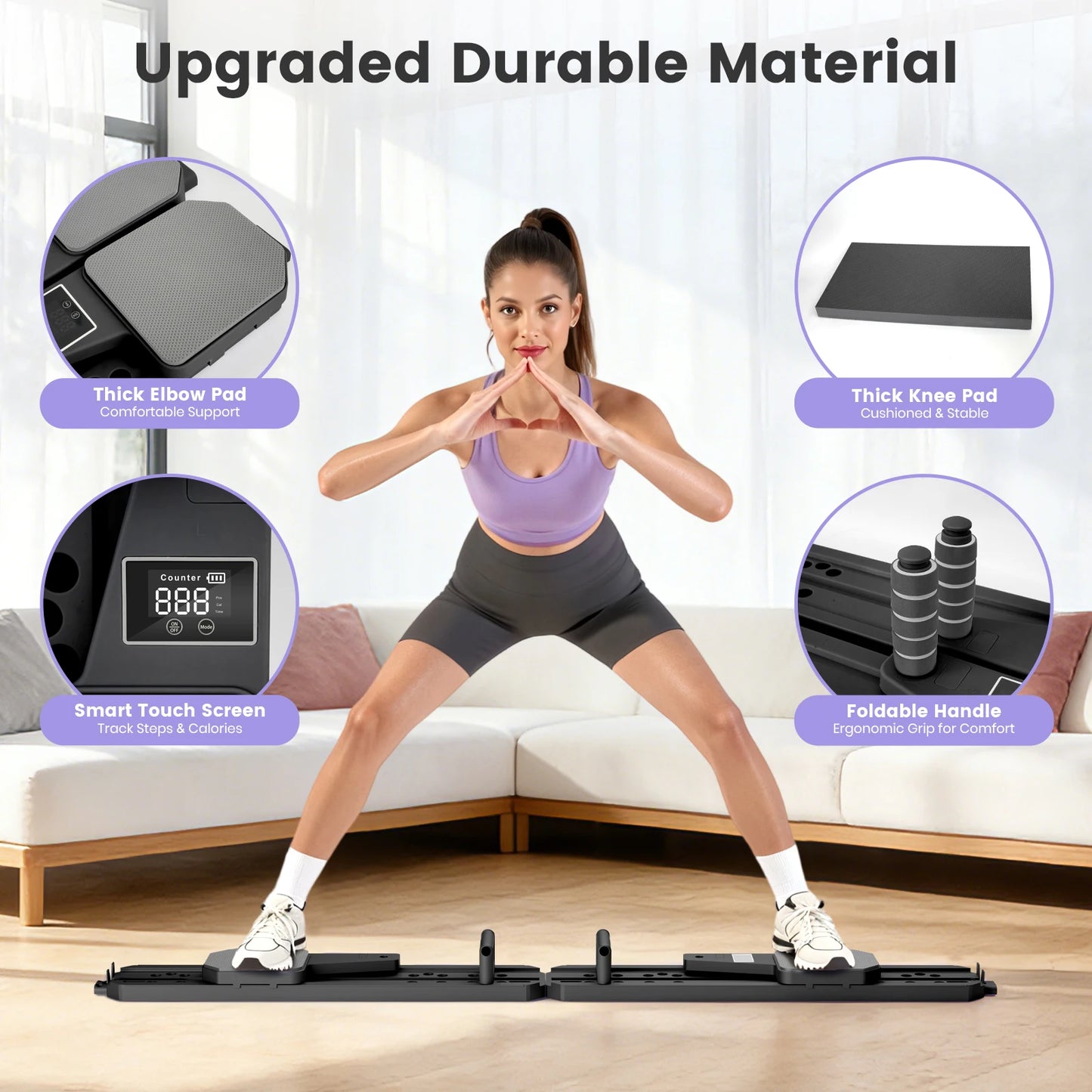 Portable Pilates Board With Ski Balance And Reps Timer