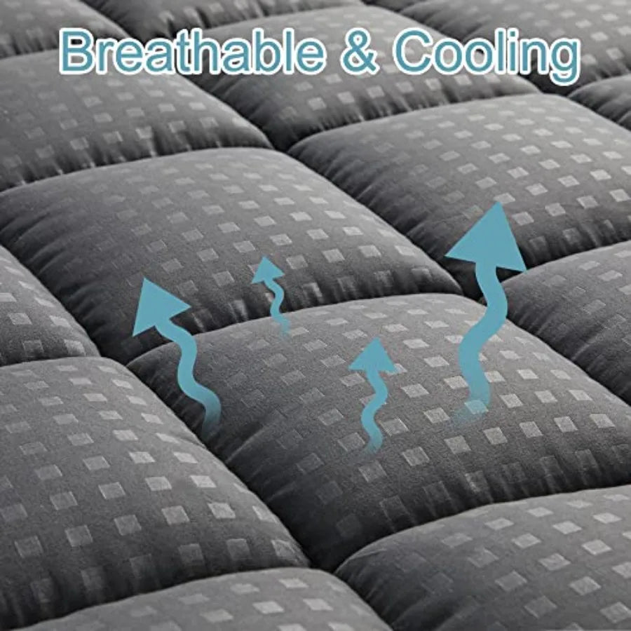 Waterproof Mattress Pad Quilted Fitted Protector Cooling Pillow Top Cover