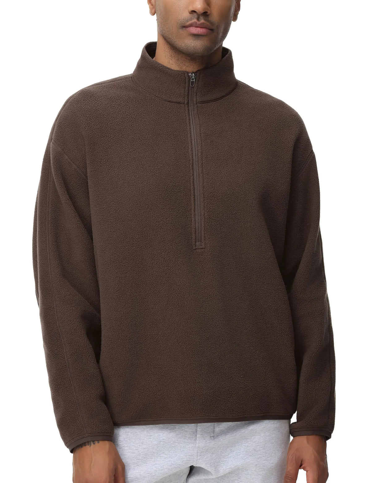 THE GYM PEOPLE Men's Half Zip Sherpa Fleece Pullover Sweatshirt